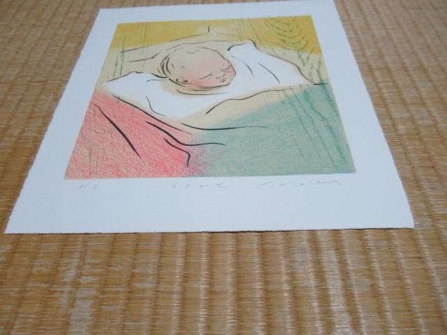 真作 1980年代 銀座古径◆十時孝好『そよかぜ』和紙リトグラフ HC直筆サイン