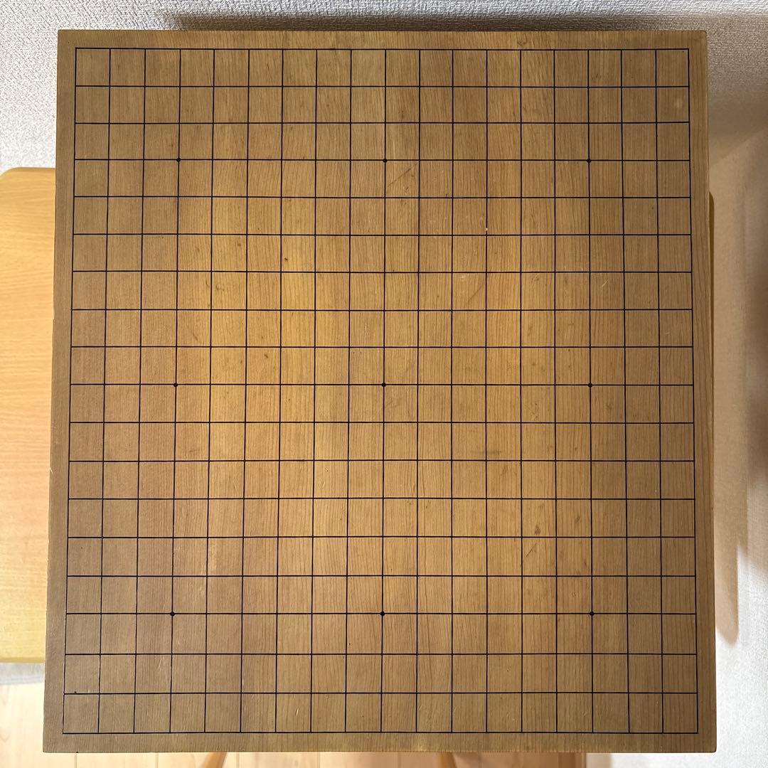 囲碁盤 足つき へそ有り 碁石セット 厚み約17.5cm
