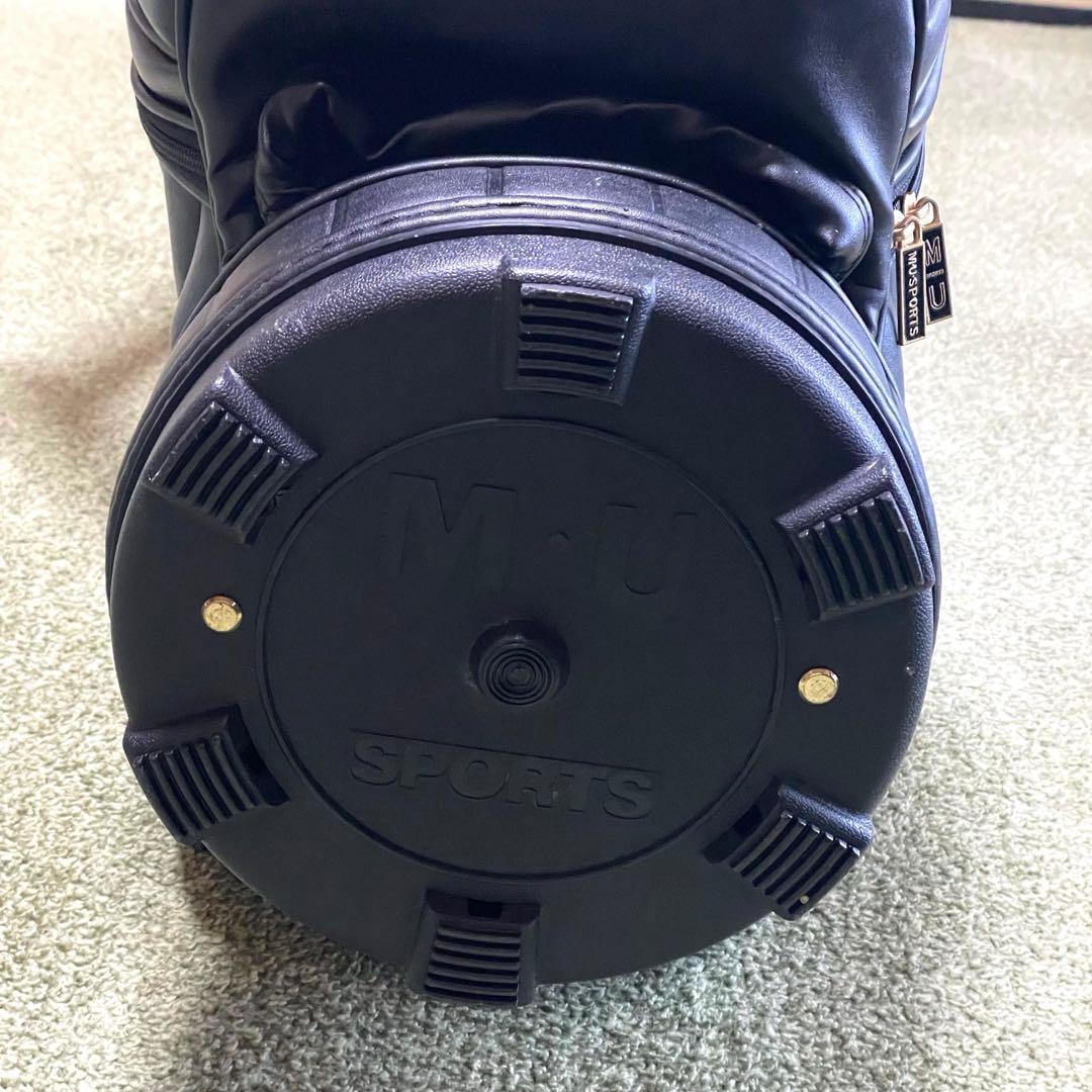 【美品 】M.U SPORTS レディースキャディバッグ レザー&ゴールドパーツ