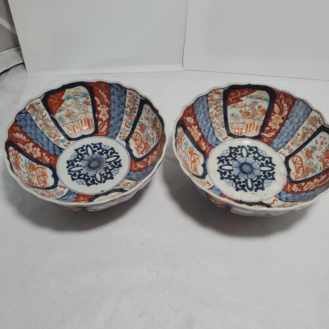 伊万里色絵鉢2客