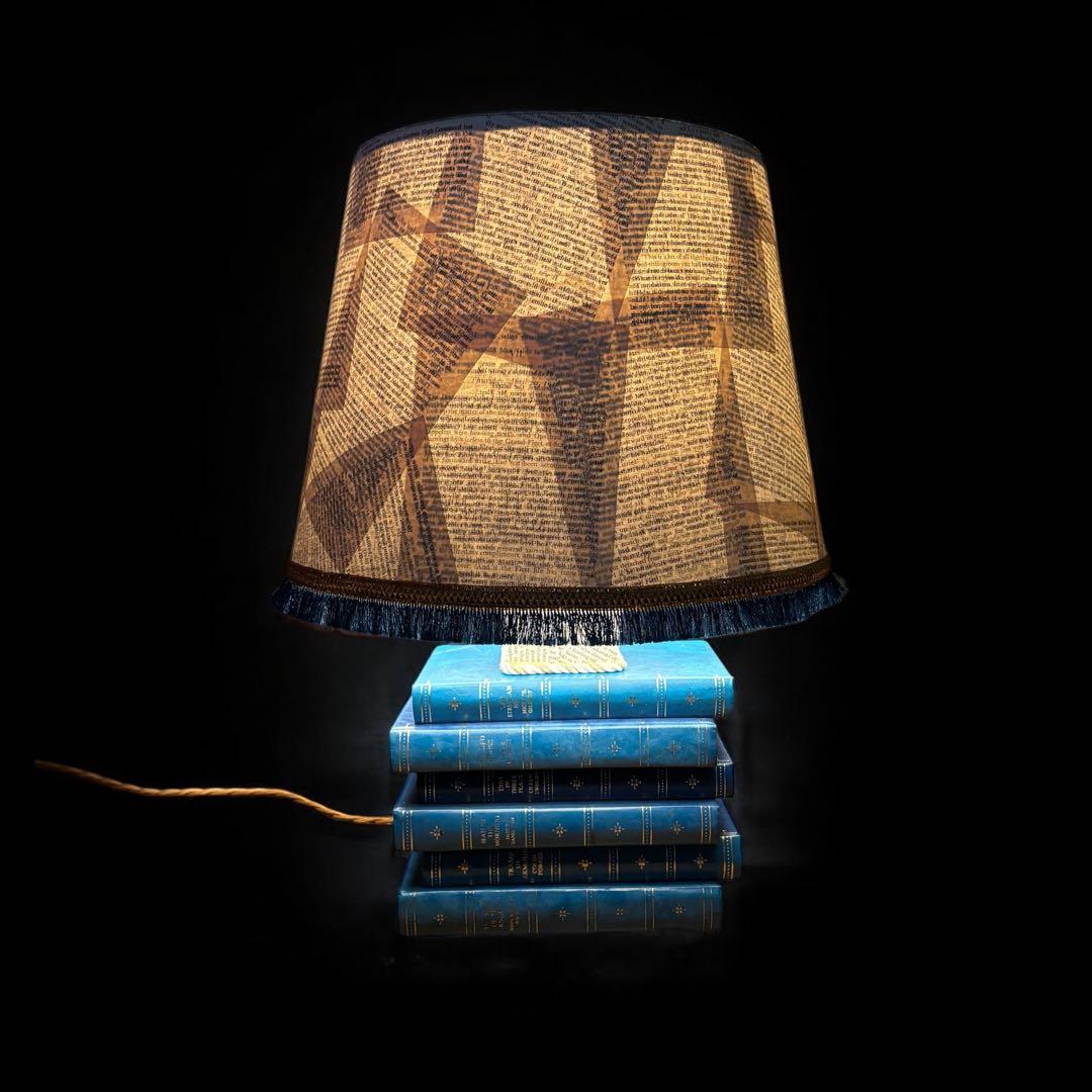 ヴィンテージ ブックランプ｜英字シェード アート照明 一点物
