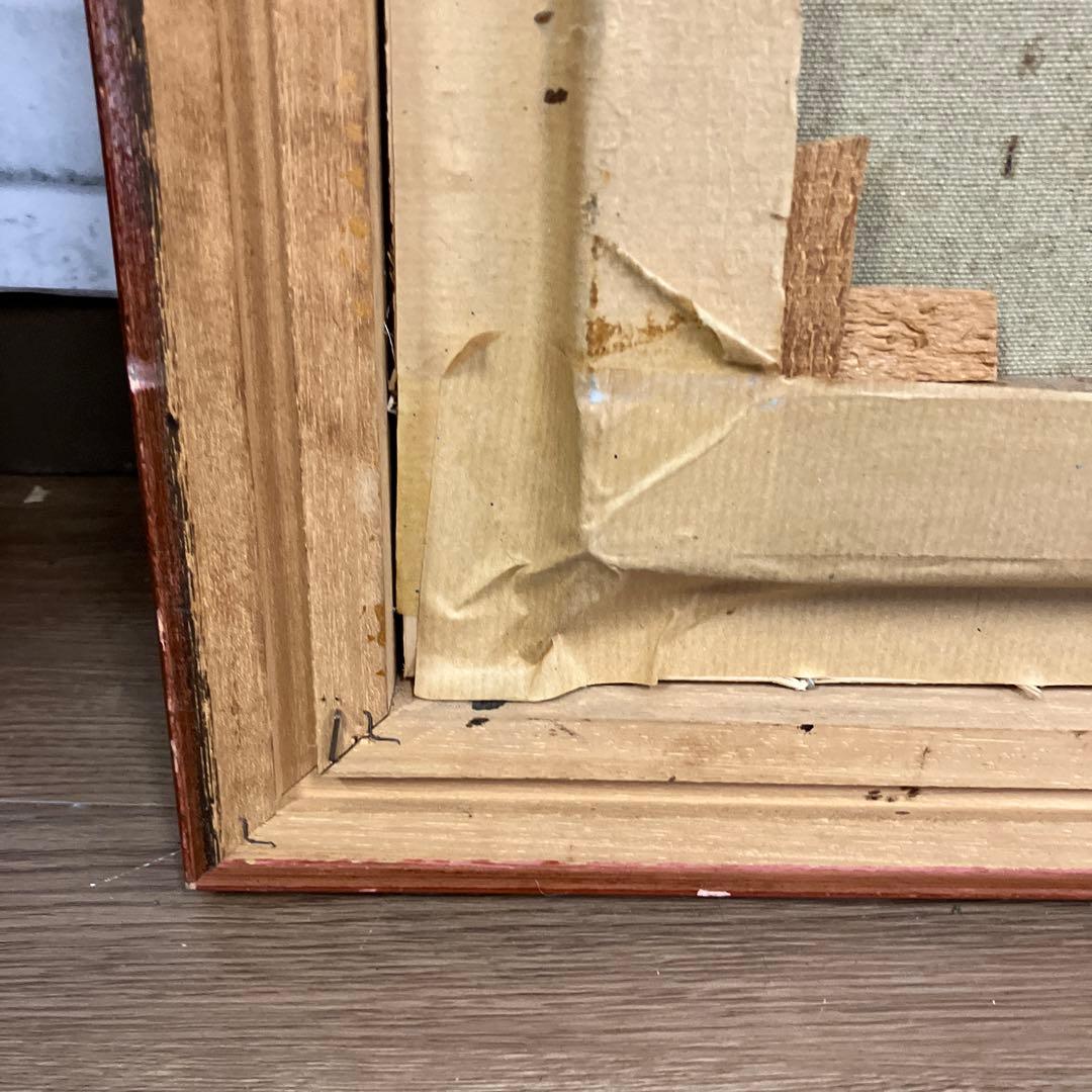 イタリア製 油絵 DE VITIS 風景画 山小屋 額縁入り DE VITIS