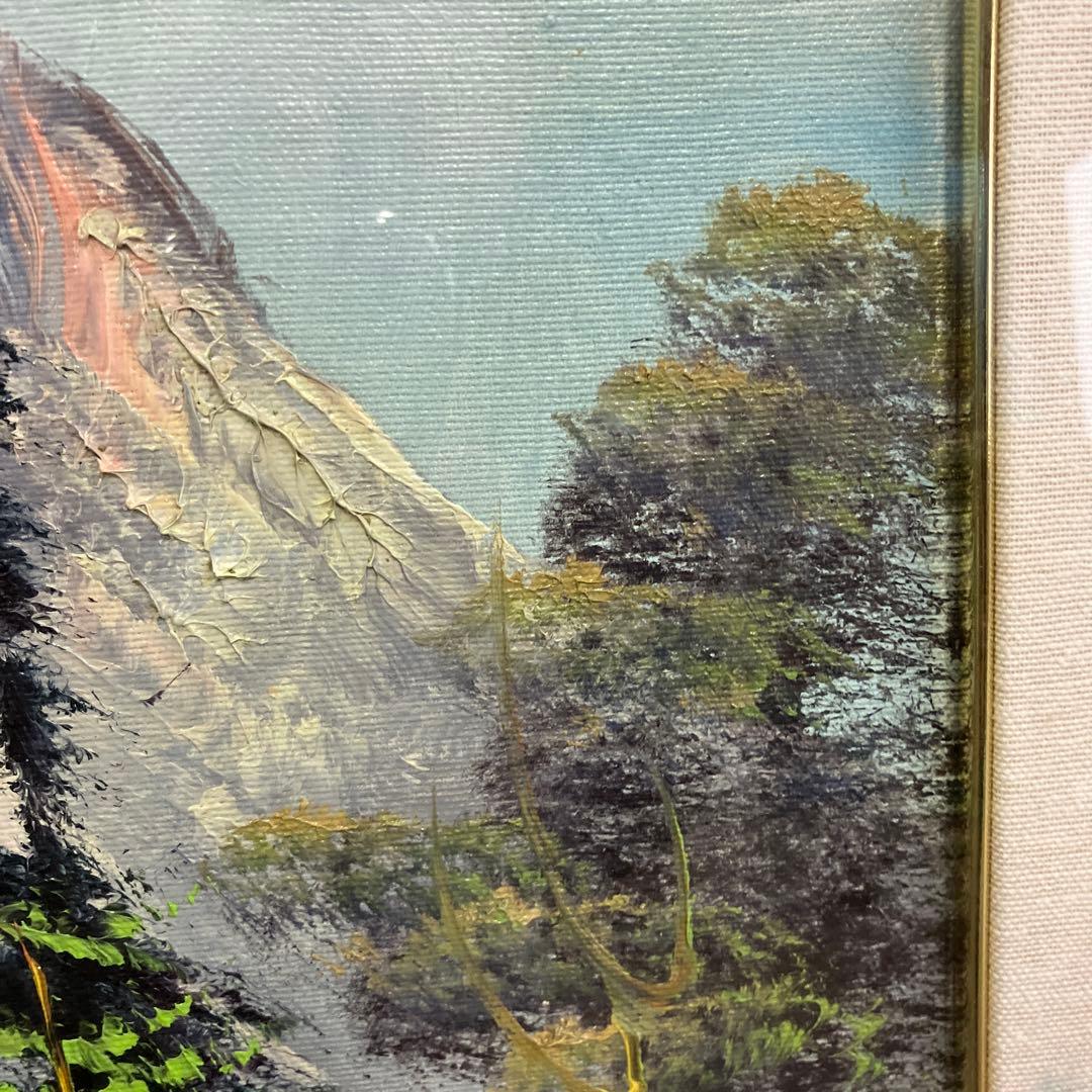 イタリア製 油絵 DE VITIS 風景画 山小屋 額縁入り DE VITIS