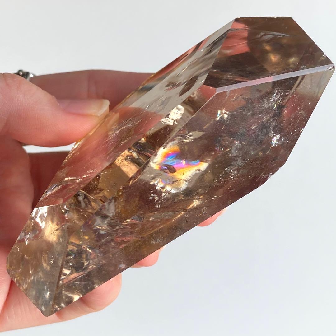 【 ネパール産 ヒマラヤ 水晶 虹入り スモーキー クォーツ フリーカット 】