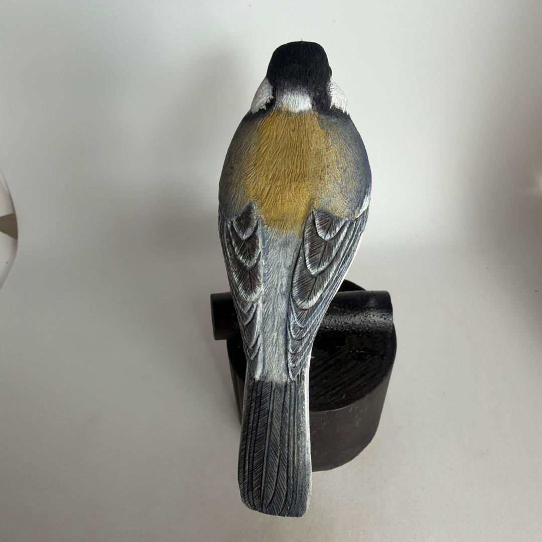 シジュウカラ　バードカービング 　　　　　　木彫りの野鳥　野鳥彫刻