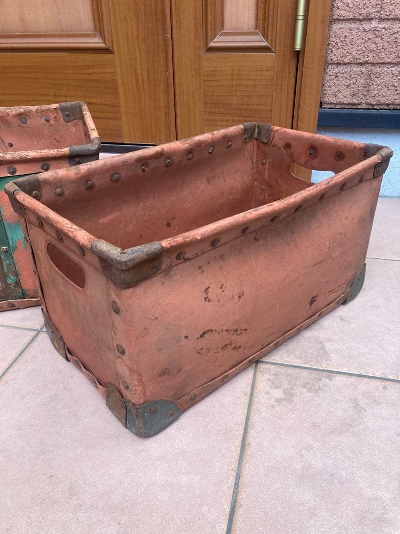 2個セット　質感抜群　ボテ箱　昭和レトロ　インテリア　キャンプ