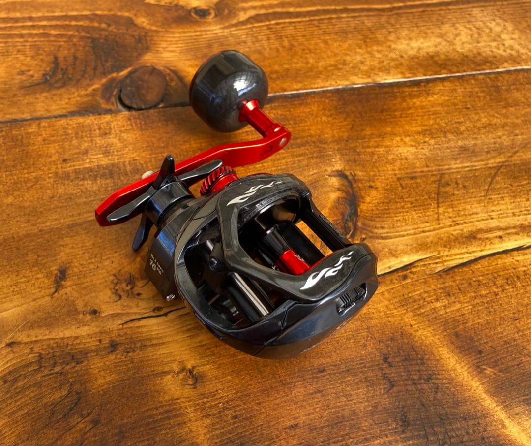 ジギングリール　レッド　船釣り　海釣り　ベイトリール　パワーハンドル　16kg