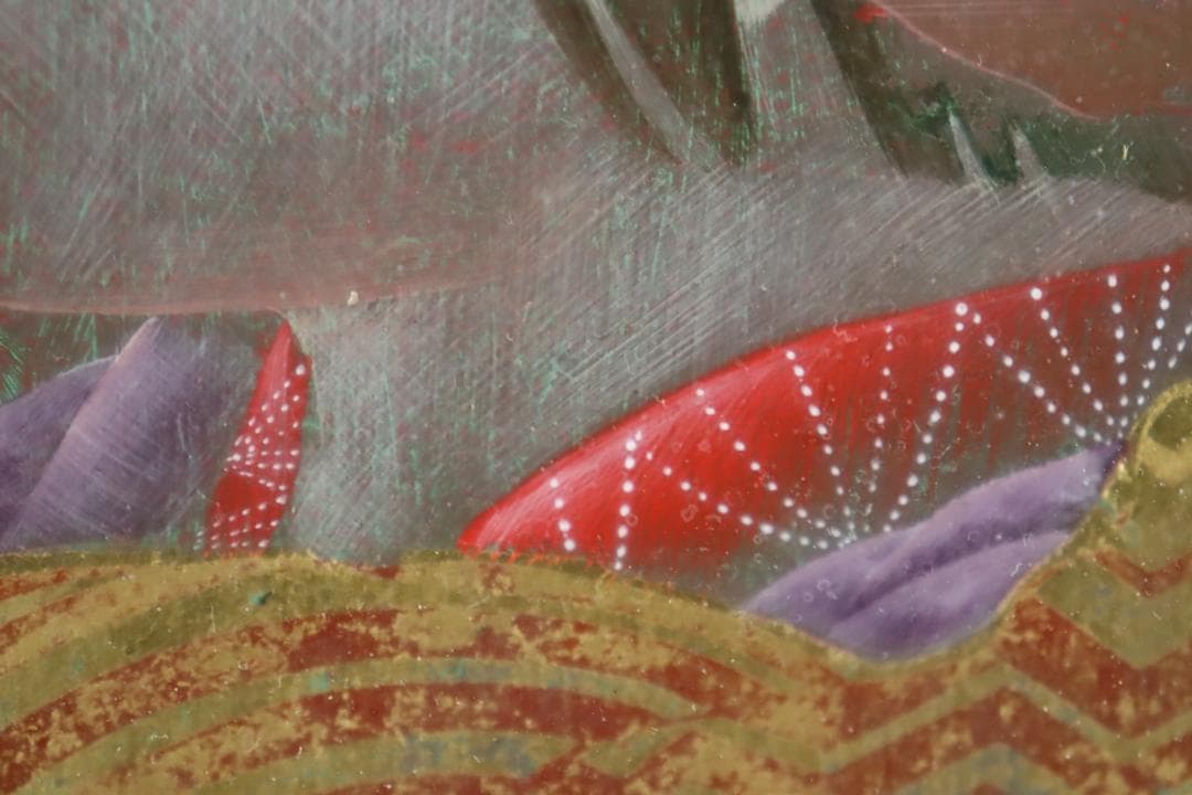 真作保証 智内兄助 「春の気」 アクリル3号 共シール 入手困難作家 希少作品