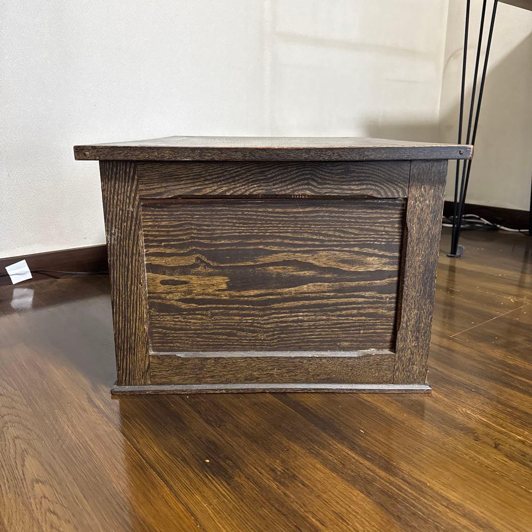 【セール〜1/30】レトロ家具 | 木製ダークブラウン座卓 引き出し2つ