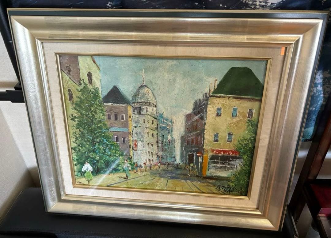 ホ*２様 油彩、絵画6号、佐伯祐三 筆「巴里」、土方定一 鑑、