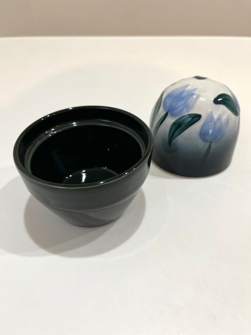 [ARABIA]廃盤　ヘルヤ　蓋付きポット　チューリップ　水色