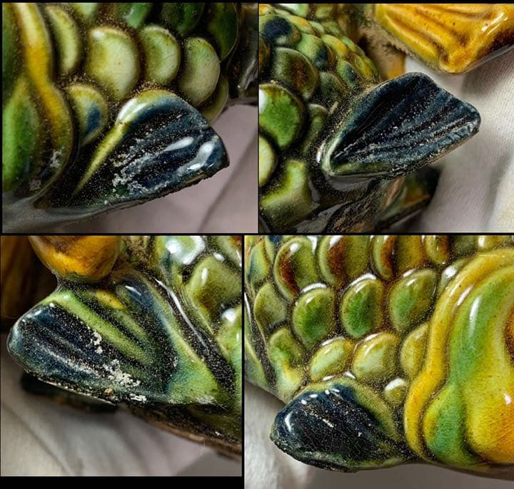 中国 三彩魚置物　f2220733