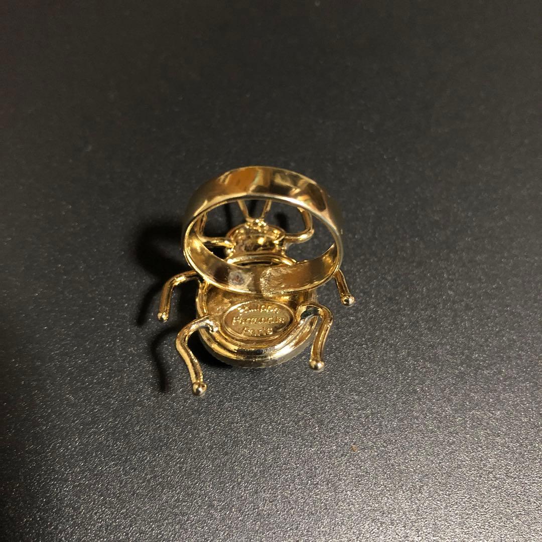 【新品】【フィリップ フェランデス】てんとう虫デザイン リング 赤黒