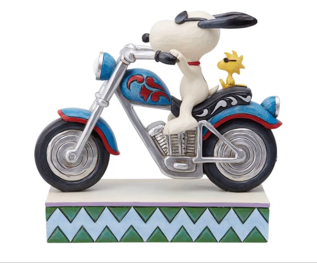 【即落札禁止】ジムショア スヌーピー＆ウッドストック バイク フィギュア 新品