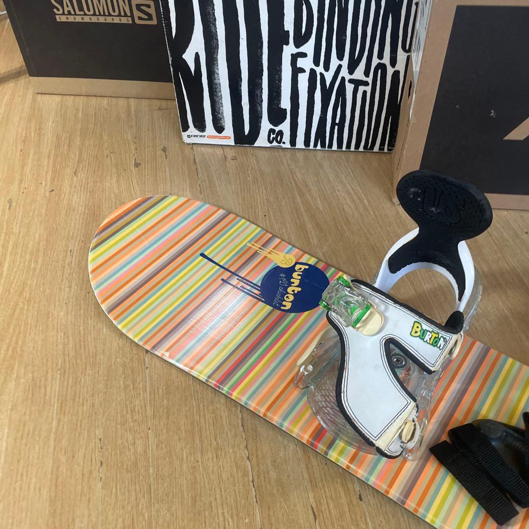 BURTON　キッズスノーボードセット　121cm　バートン　バイン付4点セット