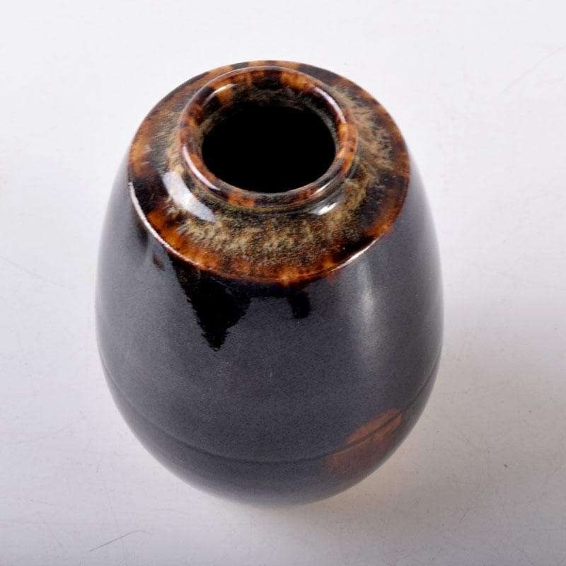 茶道具　京焼　桶谷定一作　肩衝茶入　仕覆付　共箱　V　7350