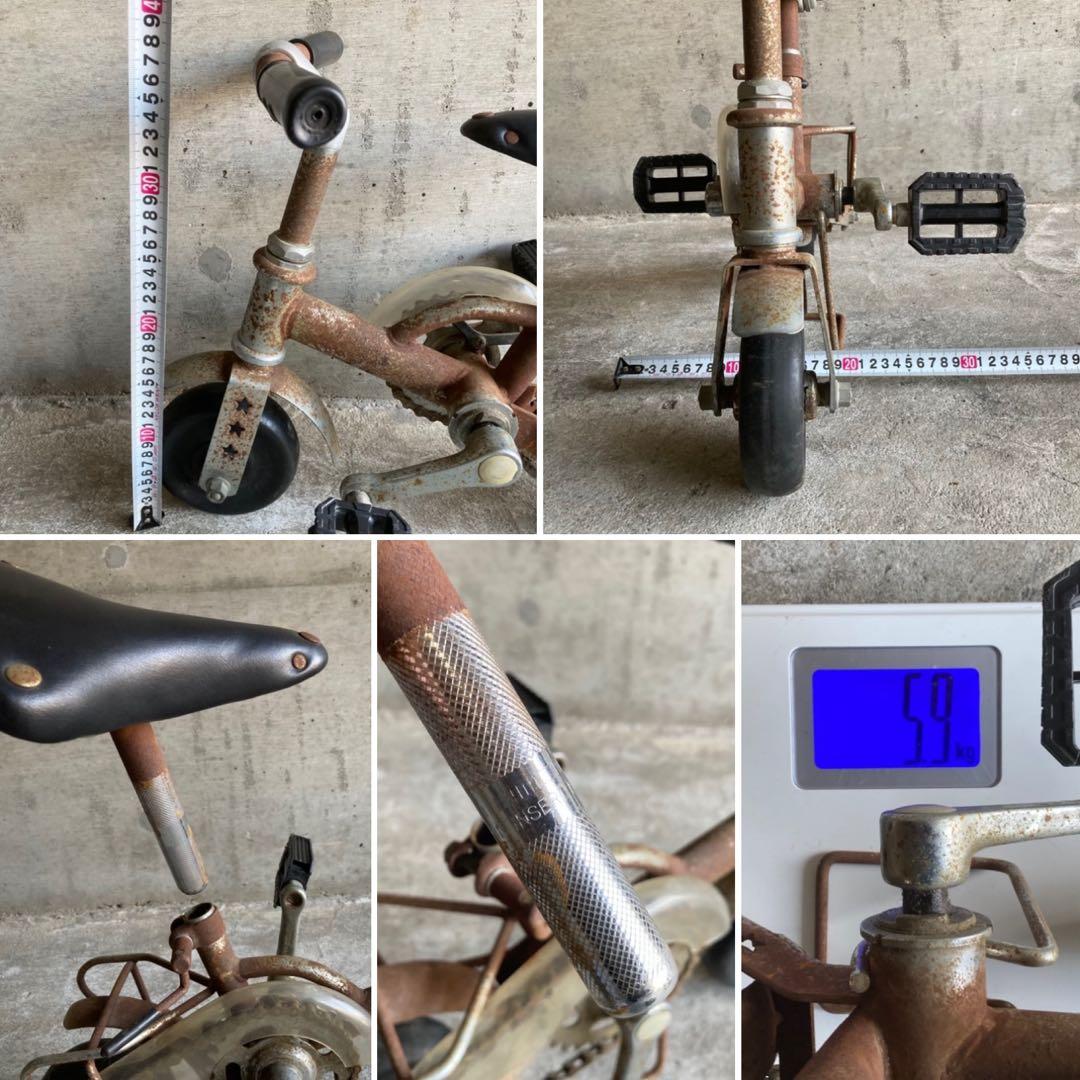 NENG HAO 豆チャリ ミニ自転車 台付き サイクル 置物 シャビー レトロ