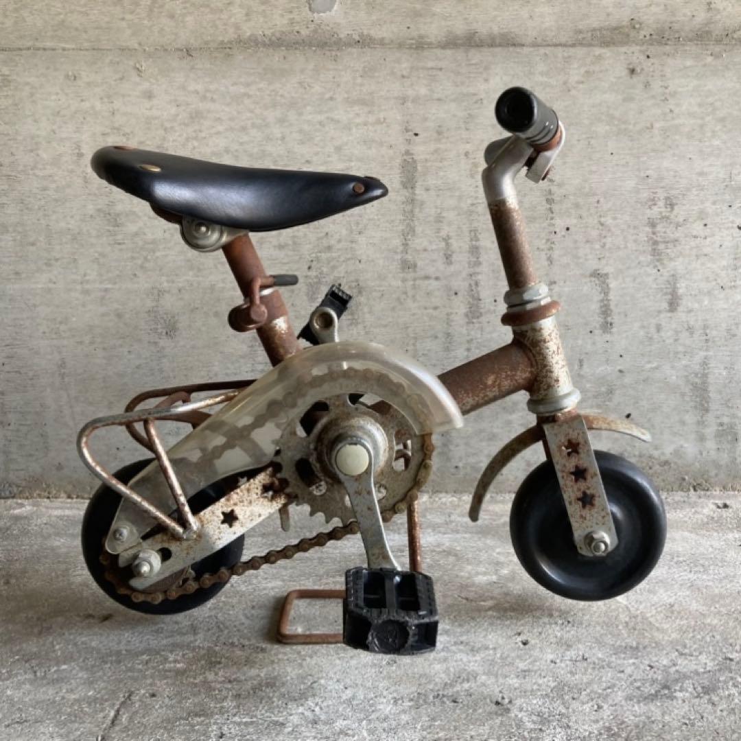 NENG HAO 豆チャリ ミニ自転車 台付き サイクル 置物 シャビー レトロ