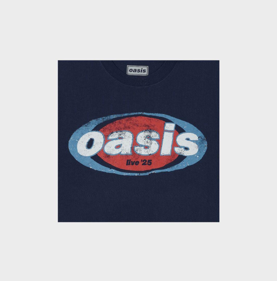 Oasis live'25 Logo Navy Tシャツ Mサイズ オアシス