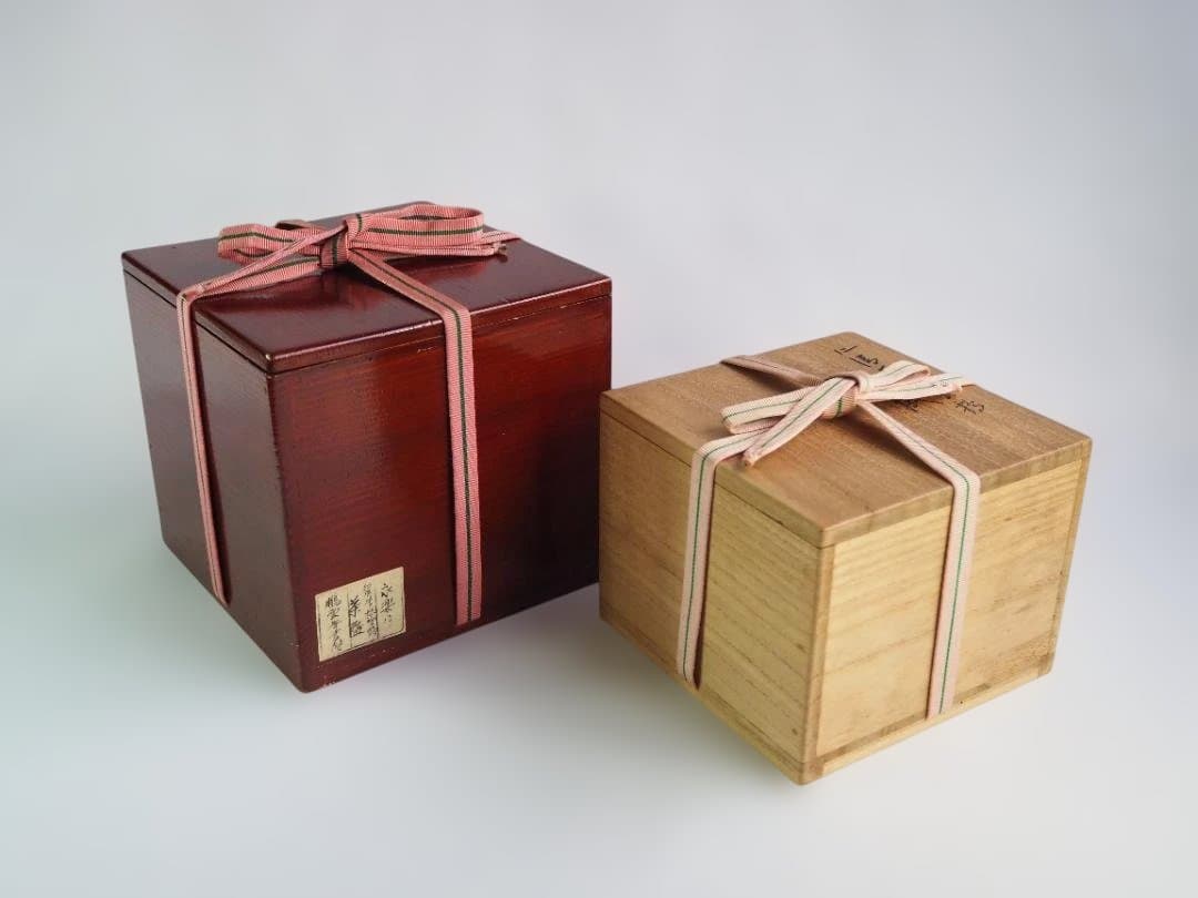 裏千家15世鵬雲斎御書付『色絵仁清写茶碗』銘：松喰鶴 16代永樂善五郎造（即全）