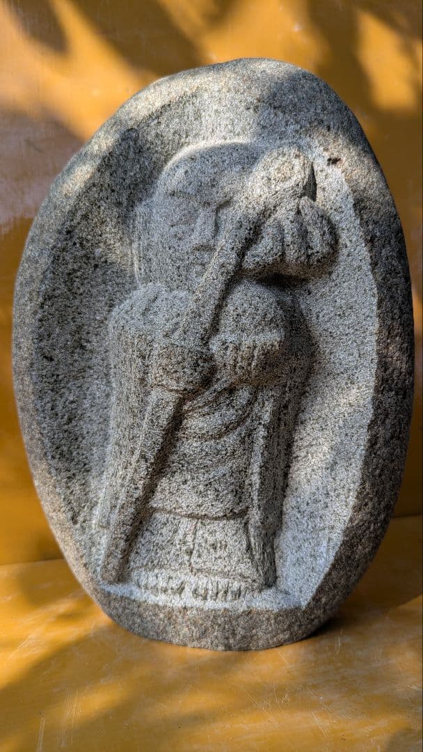 石仏、錫杖を持っ地蔵、地蔵菩薩、倉田辰彦作