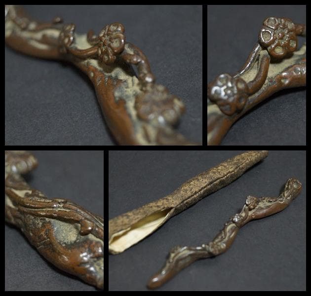 文房至宝 清大型古端渓硯(六石眼)重5.4kg 古玉筆/李朝水滴/古銅製梅文筆置