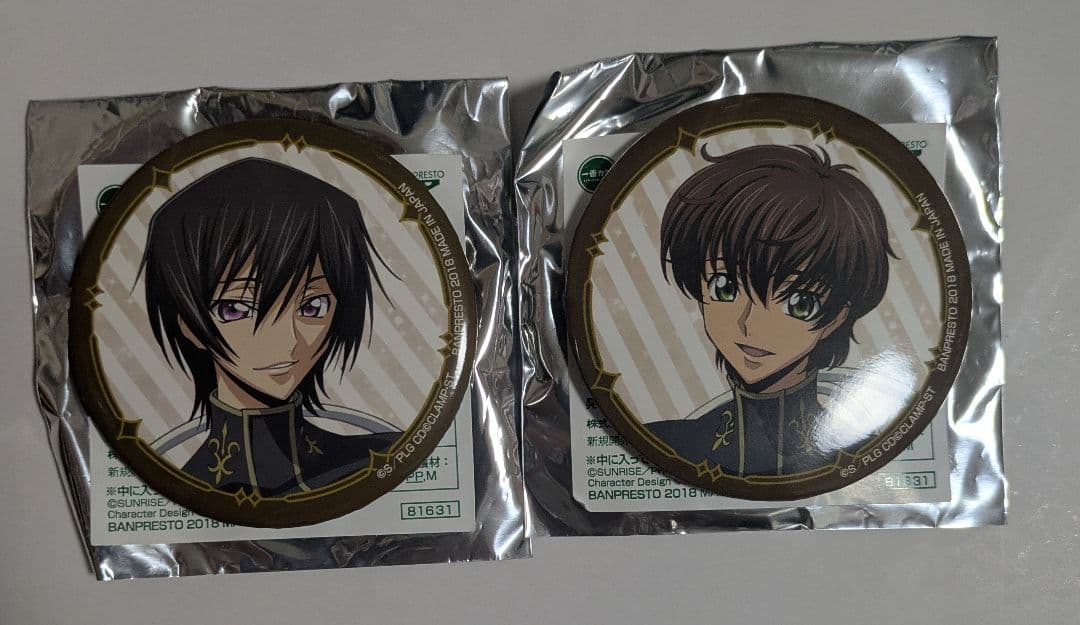 コードギアス ルルーシュ スザク 缶バッジ2個セット