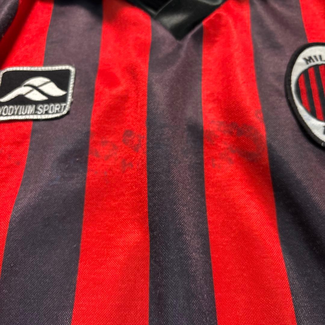 8SM1 ゲームシャツ　ストライプ柄　レプリカユニフォーム　ACミラン　古着