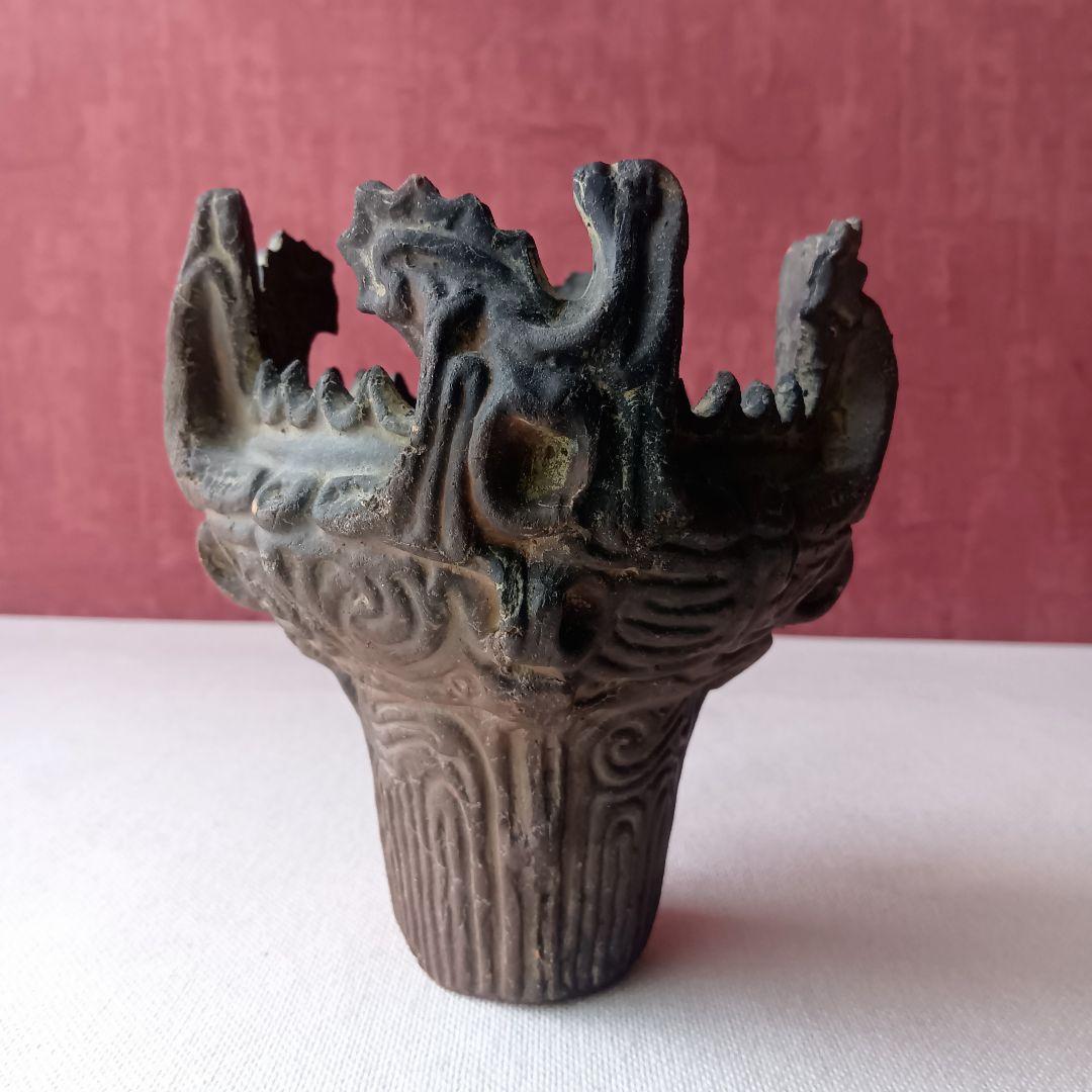 火焔型土器◆ミニサイズ◆素焼き◆遺跡出土品レプリカ◆縄文土器/インテリア/飾り