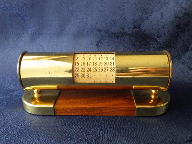 希少★アンティーク パークシャーマン 卓上 デスクカレンダー 真鍮 ヴィンテージ