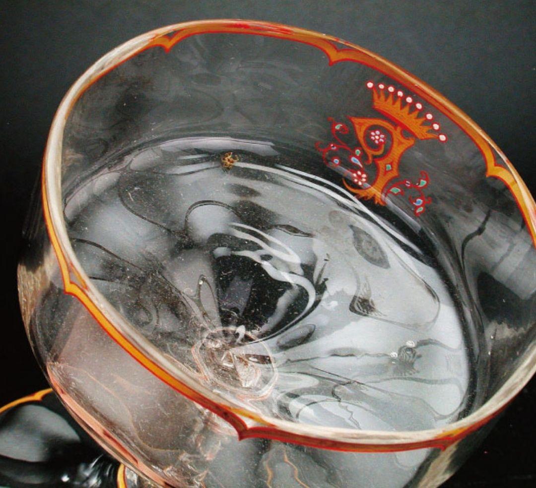 【期間限定値下】エミール・ガレ★エナメル彩★花装飾文★キャビネットグラス