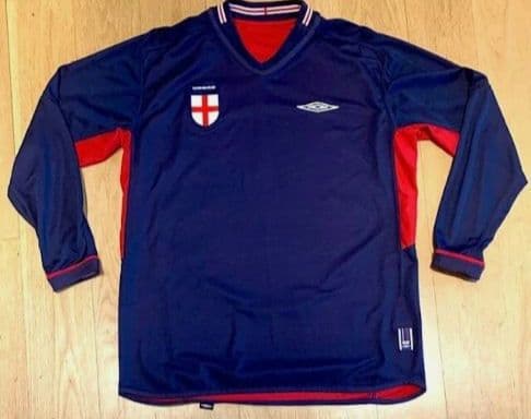 【美品】イングランド代表 2002/04 アウェイモデル Lサイズ