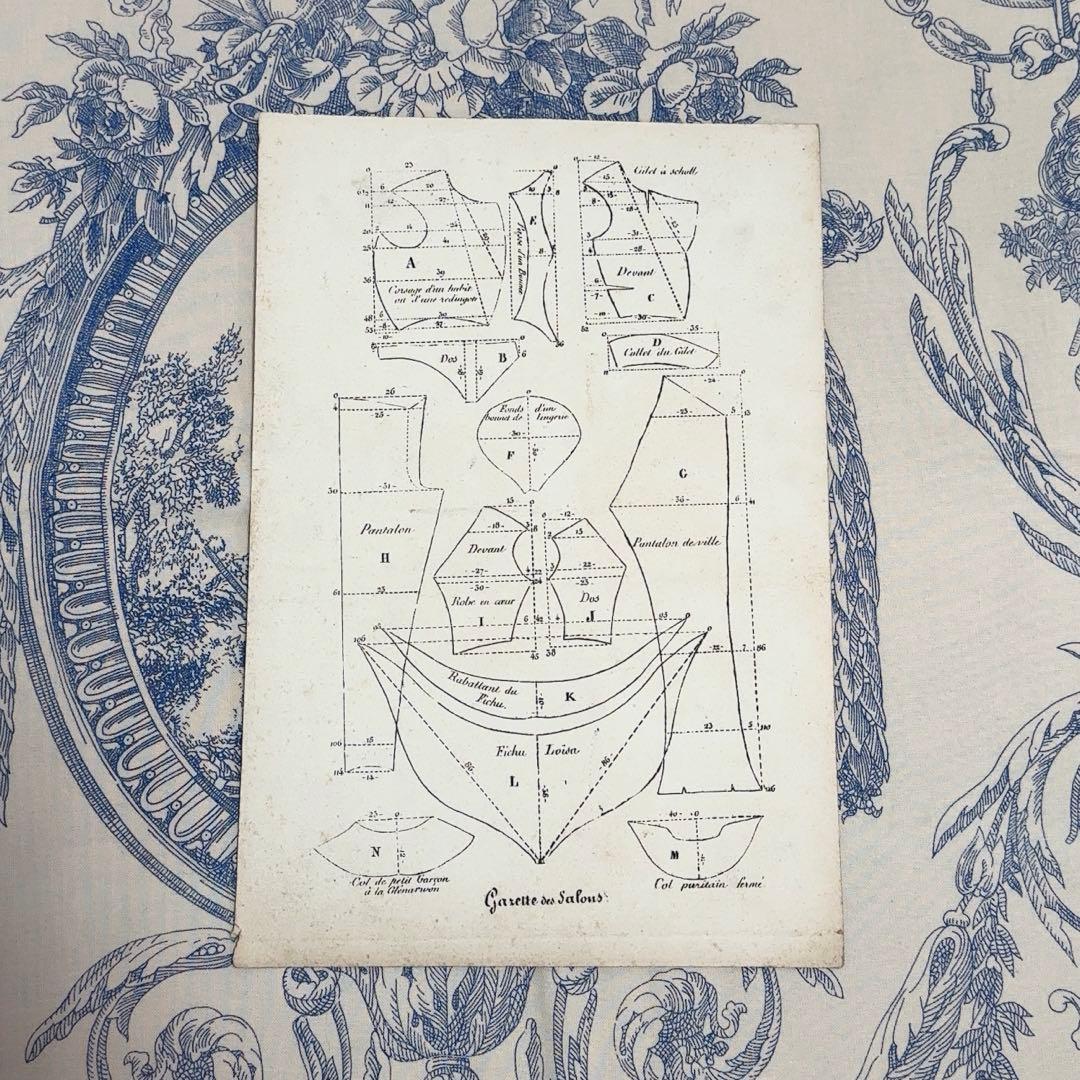 フランス　アンティーク　ファッションプレート　３枚セット　紙もの