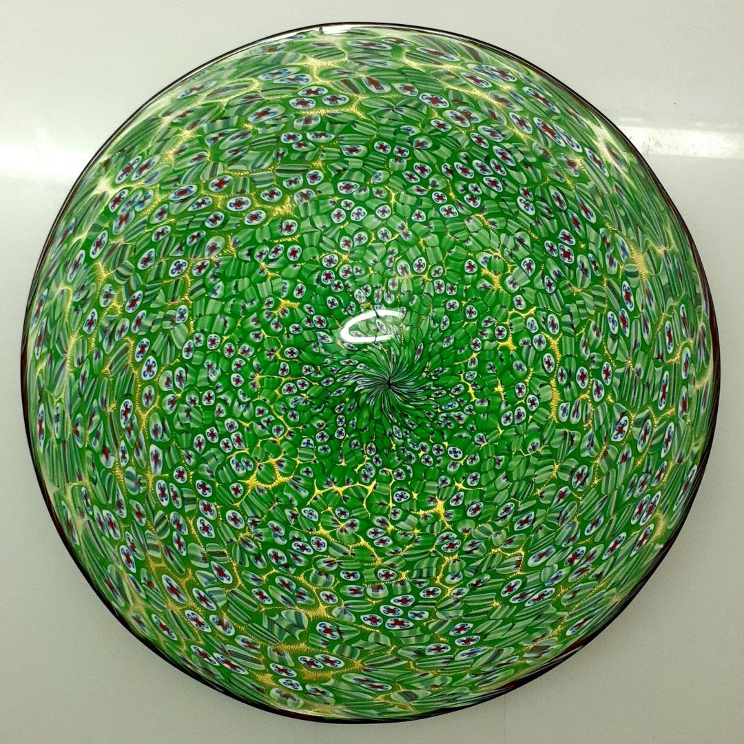 MURANO GLASS 28cm 大きな ミルフィオリ プレート皿