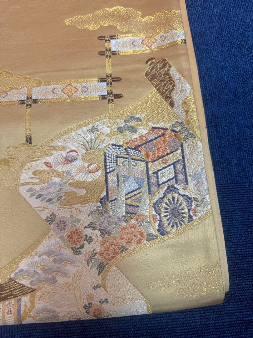 2675袋帯 古代彫金紋 西陣織 金糸　高級上質上品　約440cm 未使用
