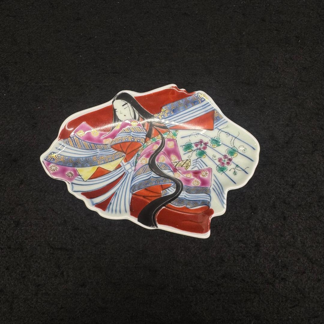 源氏物語 花宴　変形姫沢瀉紋　銘々皿 大皿1枚小皿5枚。6枚セット