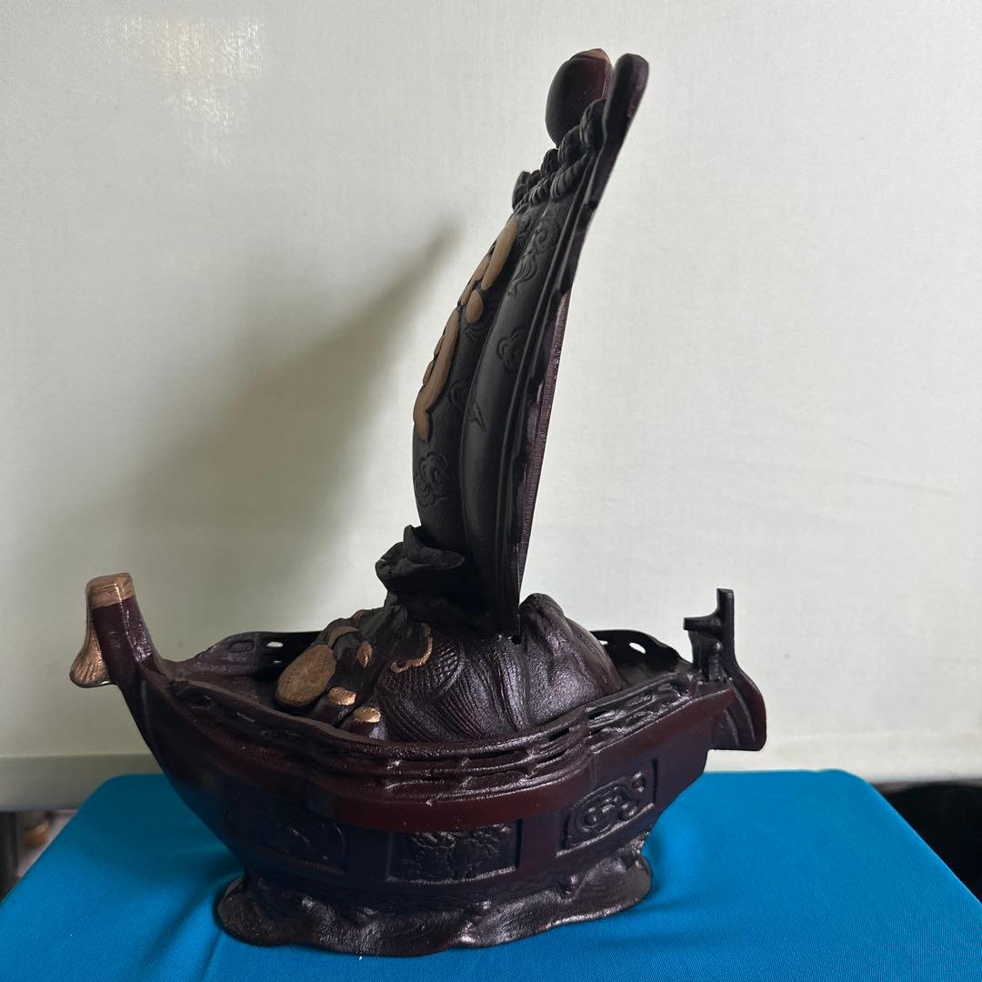 【HMZ719】高岡銅器　金属工芸品　宝船　置物　長期保管品