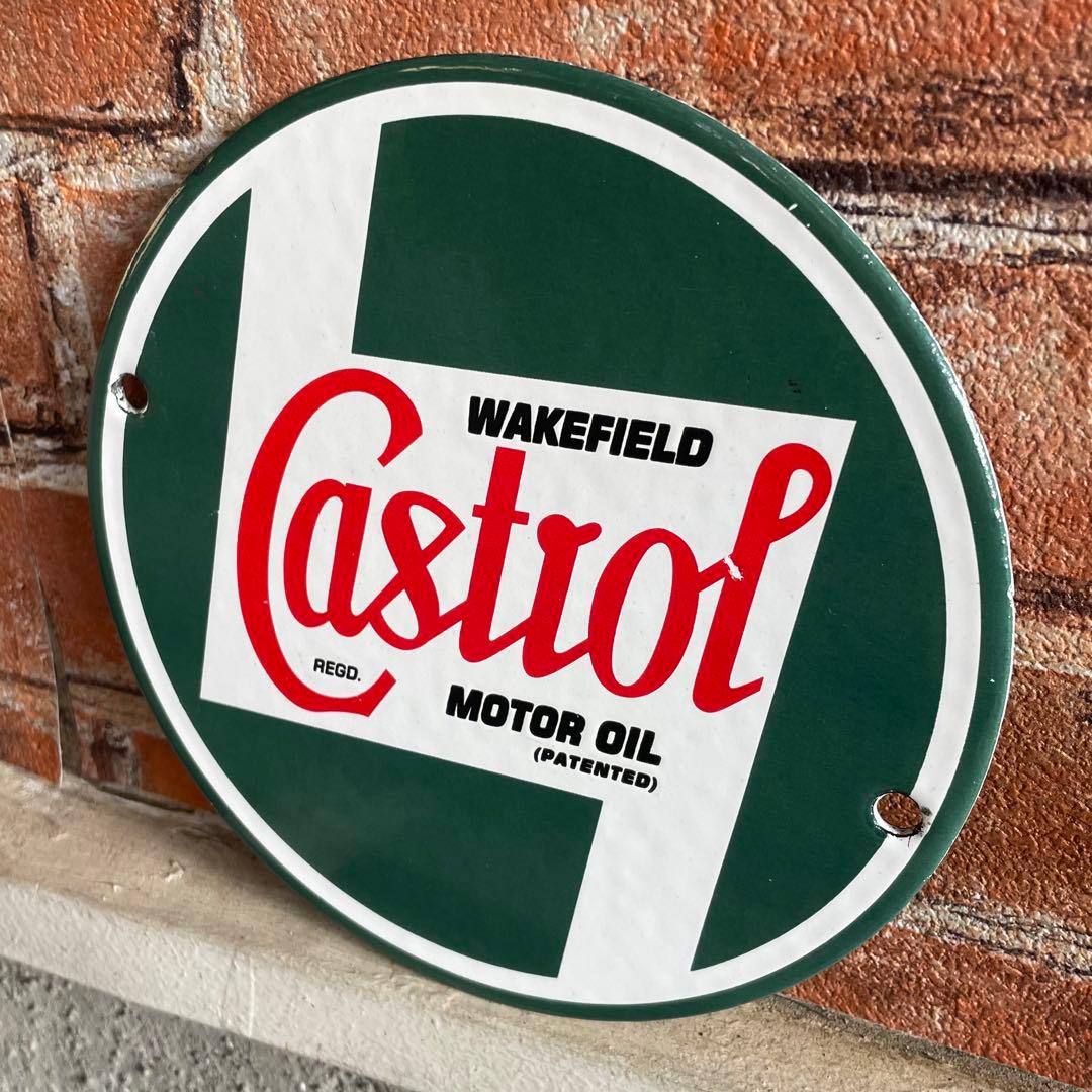 【オートモビリア】Castrol カストロール ホーロー看板【ガレージ】