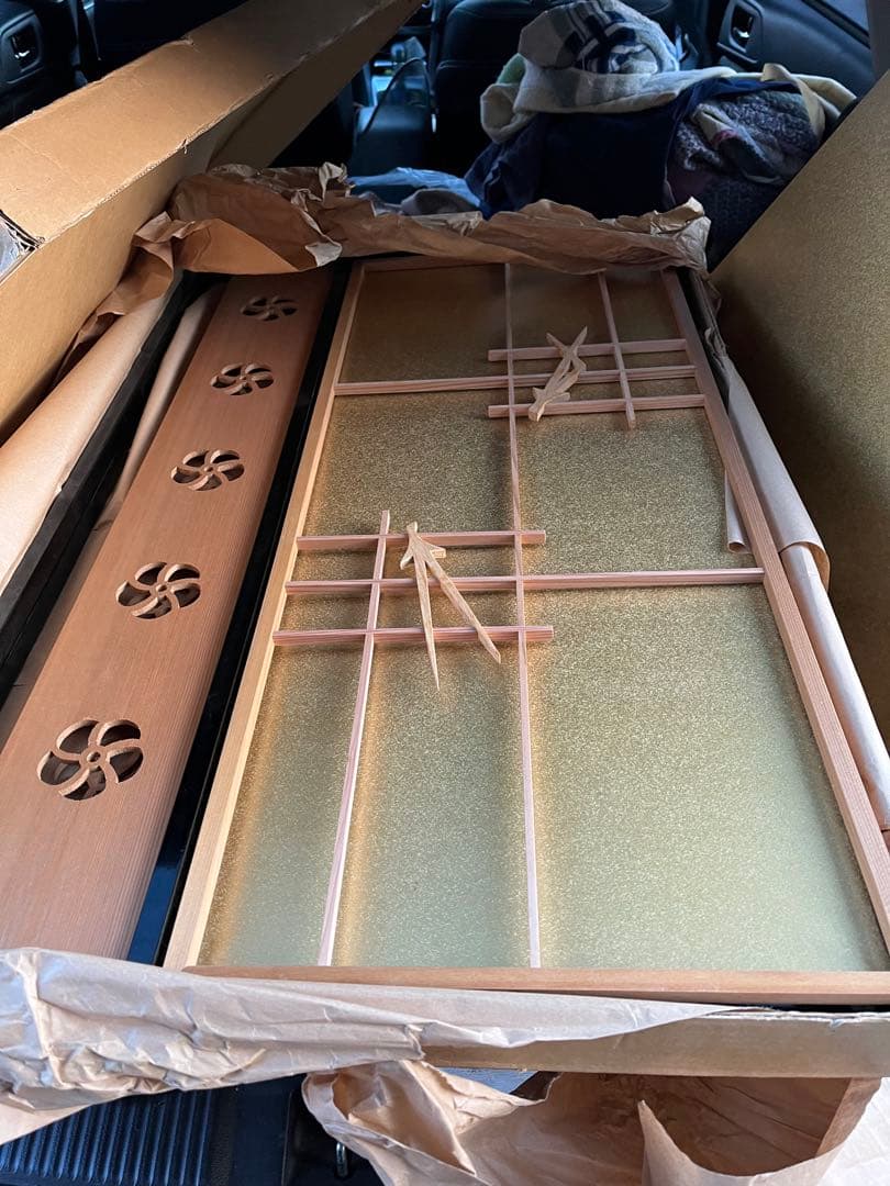 風炉先、 風炉先入れ替え用付き 格子風炉先 金銀ふすま風炉先 茶道具、