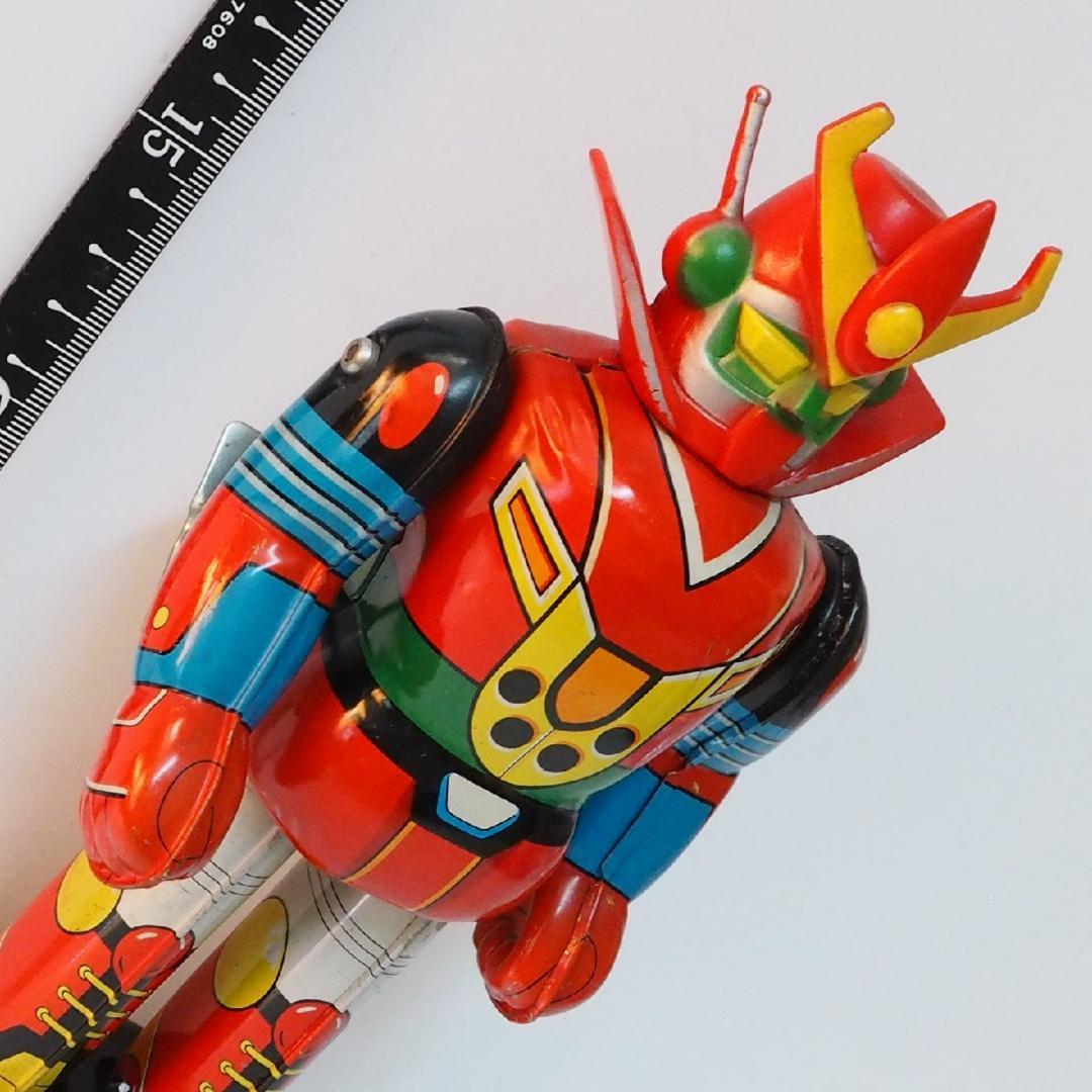 ブルマーク【メカンダーロボ 動作確認済】当時物ブリキ ゼンマイ歩行ロボットTIN