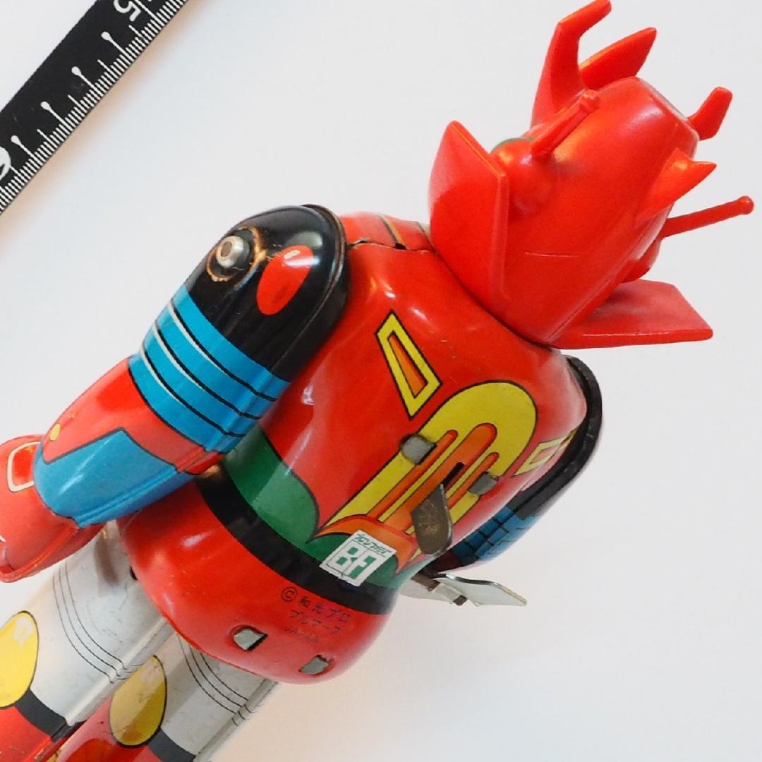 ブルマーク【メカンダーロボ 動作確認済】当時物ブリキ ゼンマイ歩行ロボットTIN