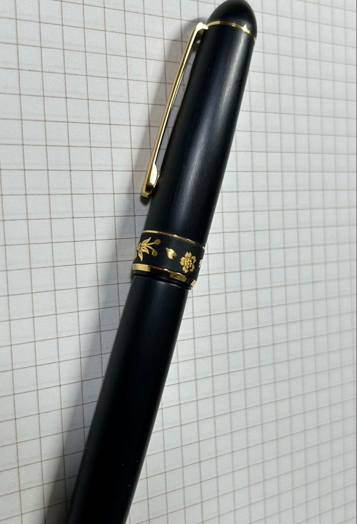 プラチナ＃３７７６純金「肥後象嵌」万年筆　桜