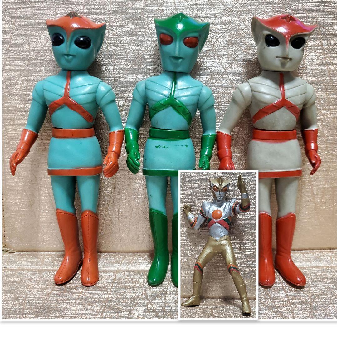 トリプルファイター ブルマァク ミドルソフビ 緑赤橙３体 当時モノ HG 付