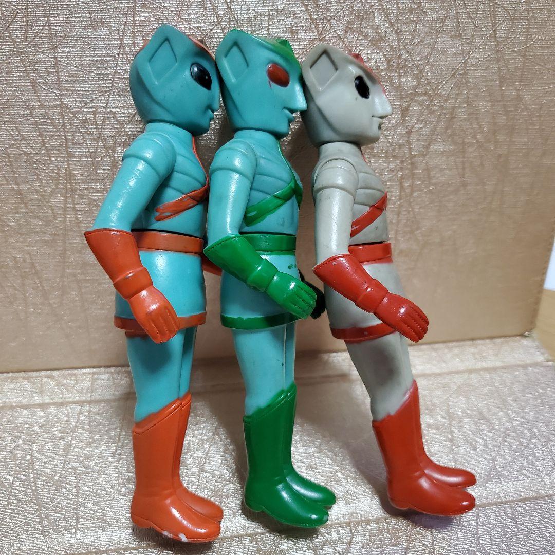 トリプルファイター ブルマァク ミドルソフビ 緑赤橙３体 当時モノ HG 付