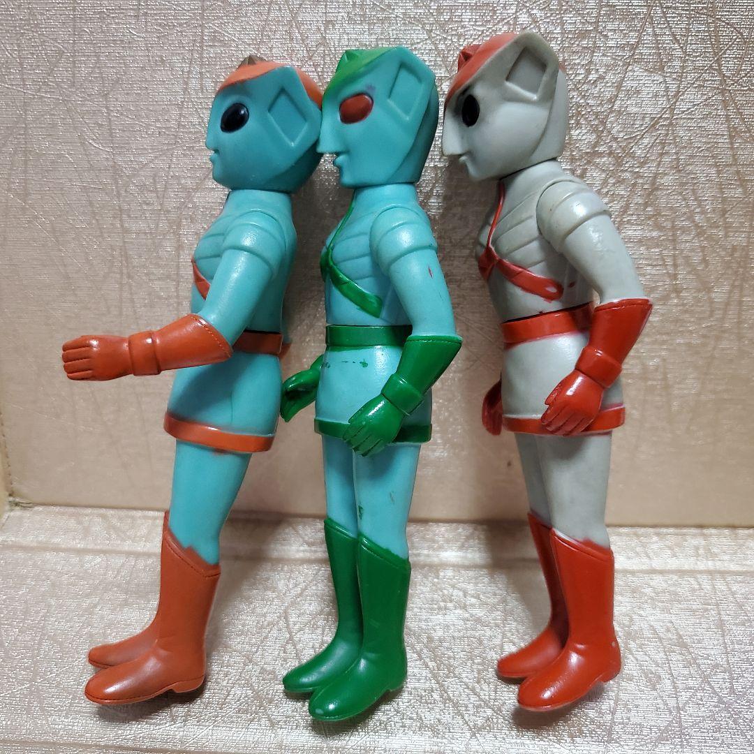 トリプルファイター ブルマァク ミドルソフビ 緑赤橙３体 当時モノ HG 付