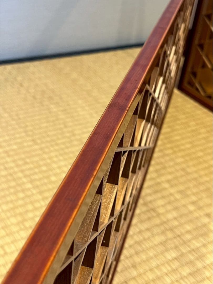 指物師 井川信斎 作 金張組子風炉先屏風 共箱 茶道具