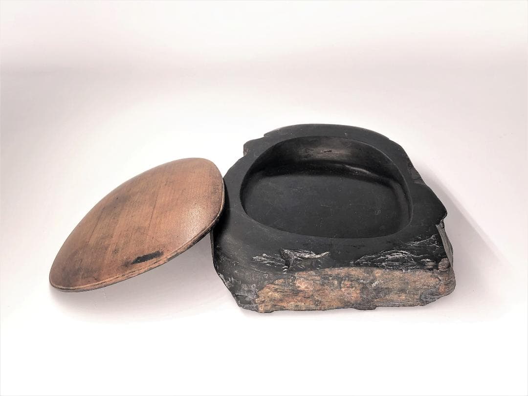 【 一茶刻銘 古硯 】　赤間石　　江戸時代