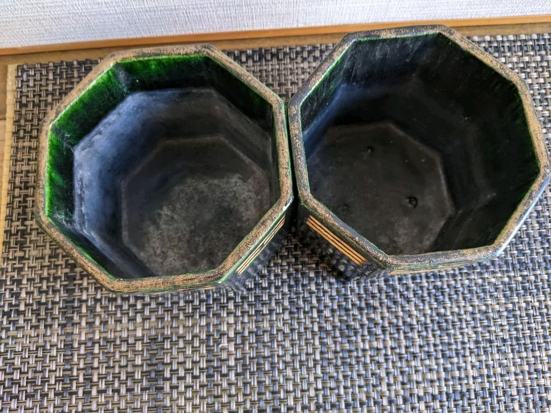 骨董、お茶道具、茶道具、八掛火入一対、弘入