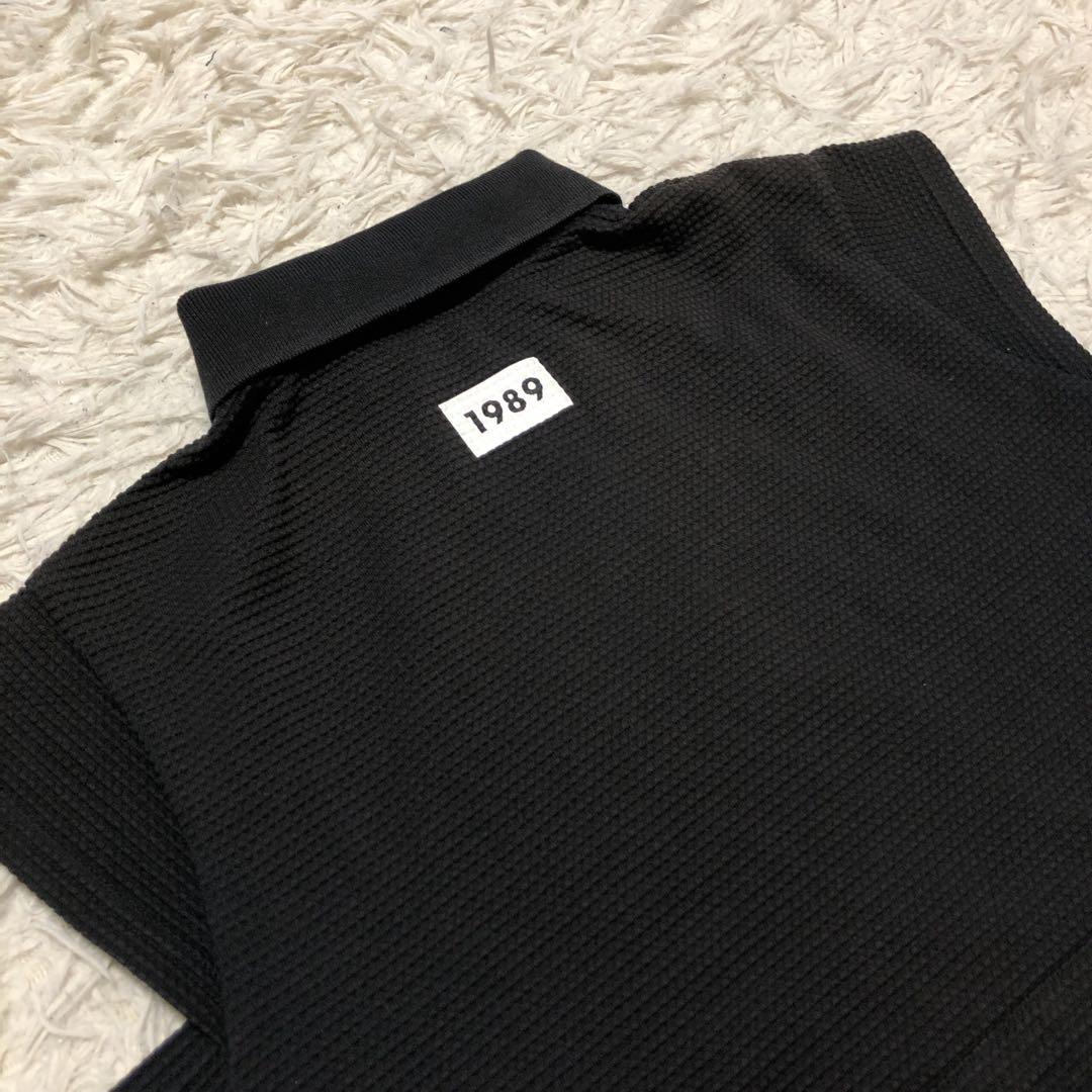 【希少美品】パーリーゲイツ　ポロワンピース　ワッフル地　裾ボーダー　ロゴ入り