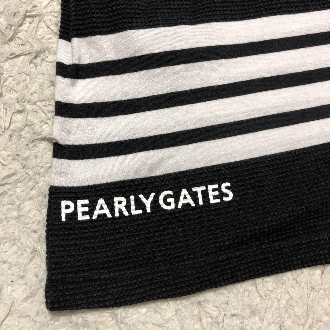 【希少美品】パーリーゲイツ　ポロワンピース　ワッフル地　裾ボーダー　ロゴ入り